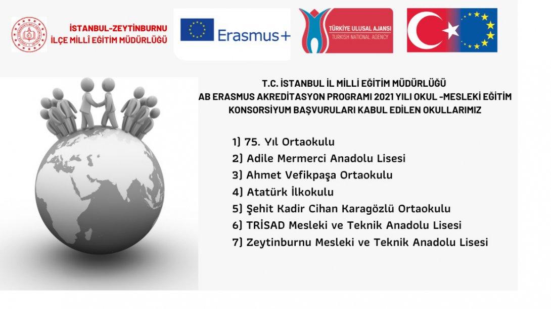 2021-2027 Erasmus+ İstanbul İl Milli Eğitim Müdürlüğü Akreditasyon Programı Okul ve Mesleki Eğitim  Konsorsiyum Başvuru Sonuçları Açıklandı 